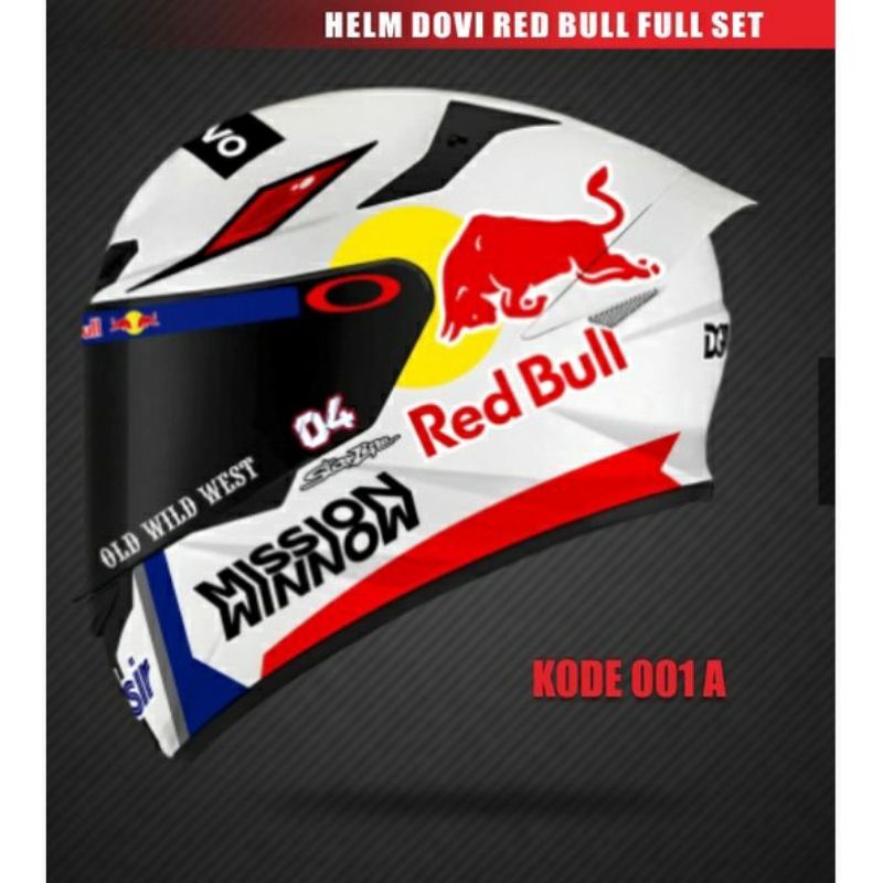 (BISA COD) Stiker helm full face full set lengkap sesuai foto  arai Redbull AGV ink kyt hologram mon
