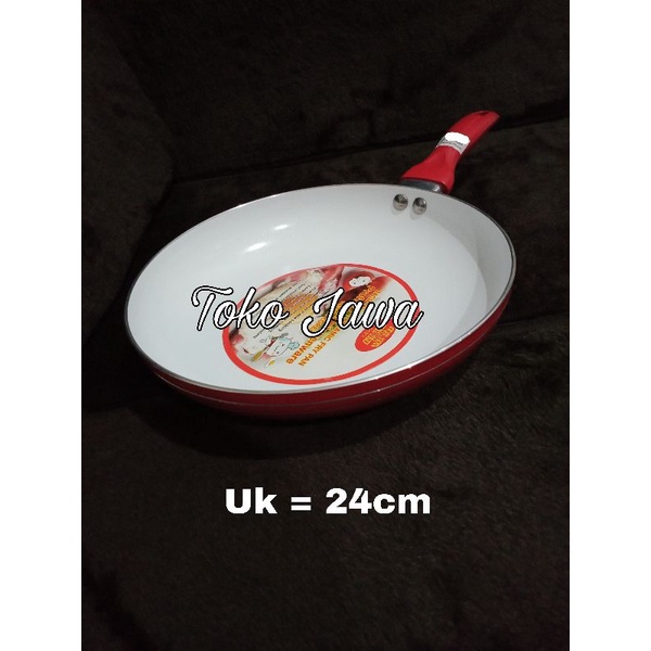 teflon anti lengket teflon White Ceramic Frypan Profeeional Kitchenware Design Korea (Uk = 24cm)