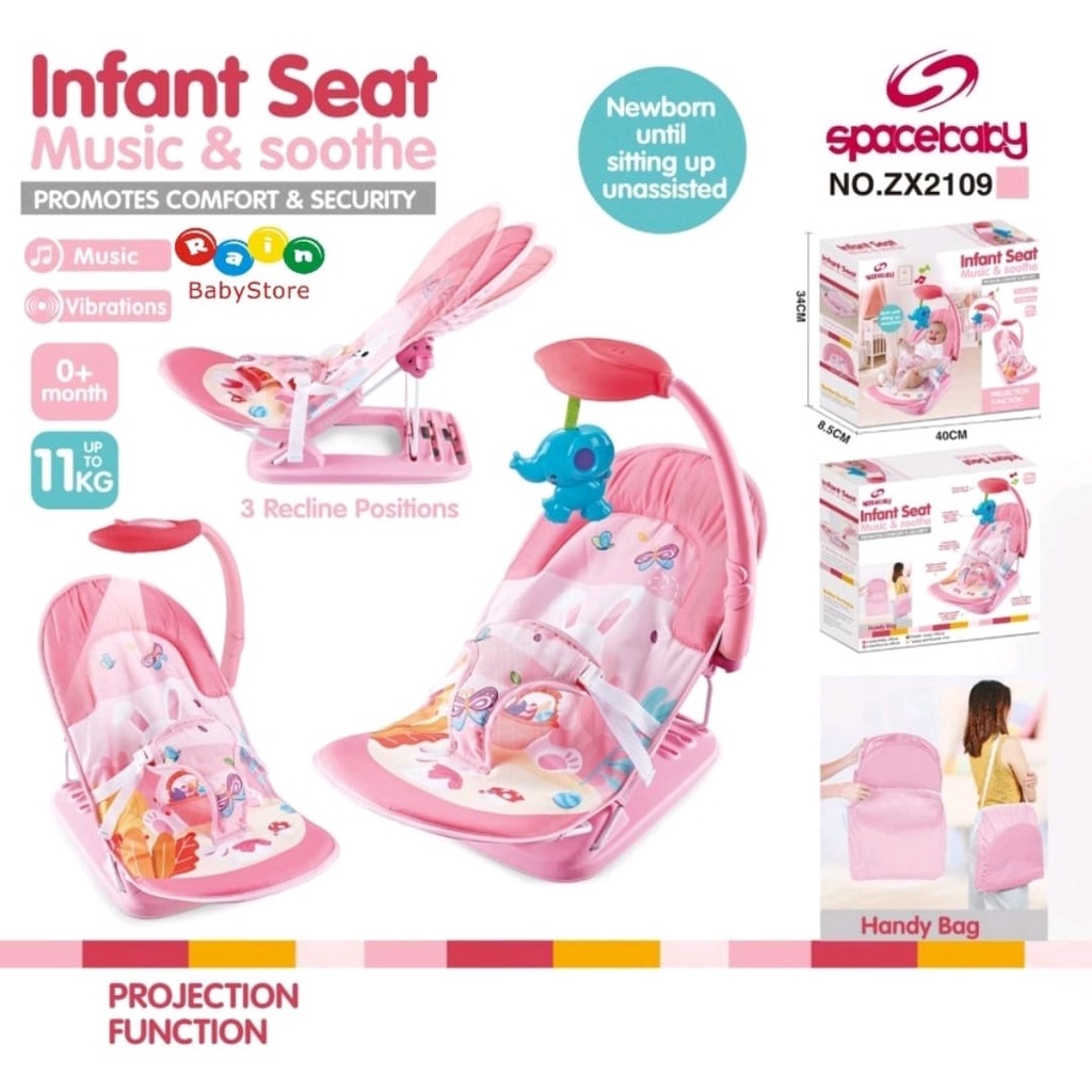 SPACE BABY MASTELA Infant Seat Bayi 3 Recline FREE BUBBLE WRAP!-7