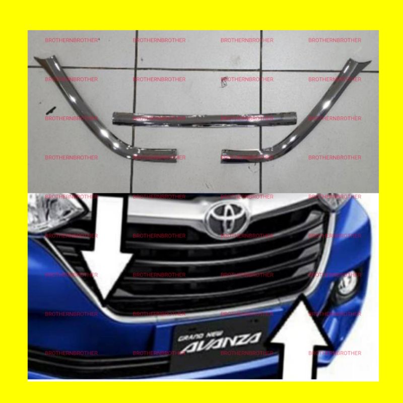 List Grill Toyota Grand Avanza 2015 2017 2018 Chrome 3 pcs