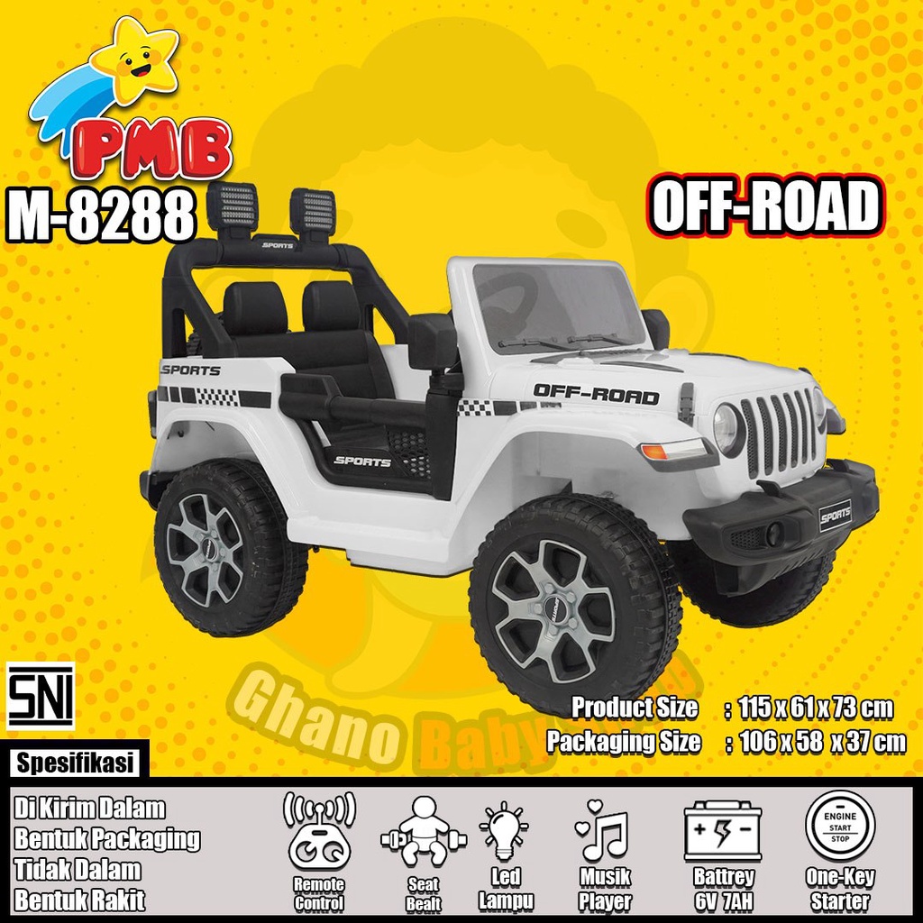 MAINAN ANAK MOBIL AKI M-8288 PMB/MOBIL AKI ANAK BISA REMOT DAN GAS/MOBIL AKI JEEP ANAK