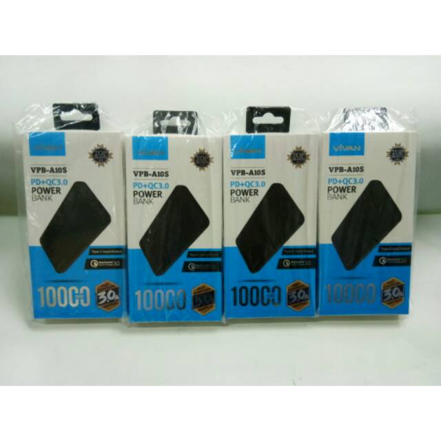 Power Bank Vivan Original VPB-A10S 10000 mAh PD+QC3.0 Fast Charging