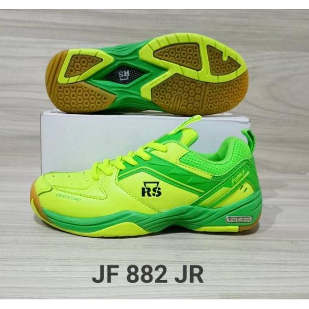Sepatu Bulutangkis rs jf ori -  Badminton Junior Anak RS JF 882 Warna Hijau Ukuran 3435 36