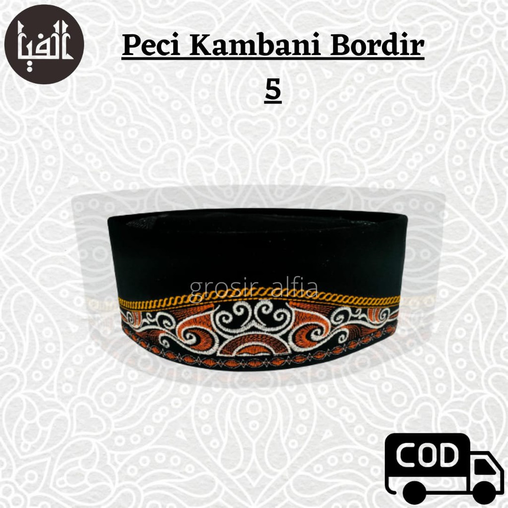 Peci Kambani Bordil Songkok Bordir Songko Kopiah Kopyah