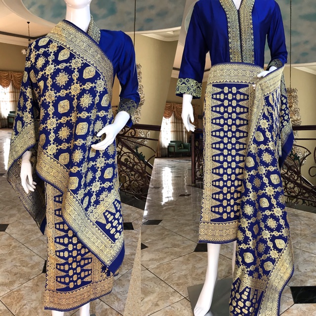 Songket tenun lepus BERLIAN ORI biru / Songket Palembang asli Tenun Tangan. (ilham Songket).