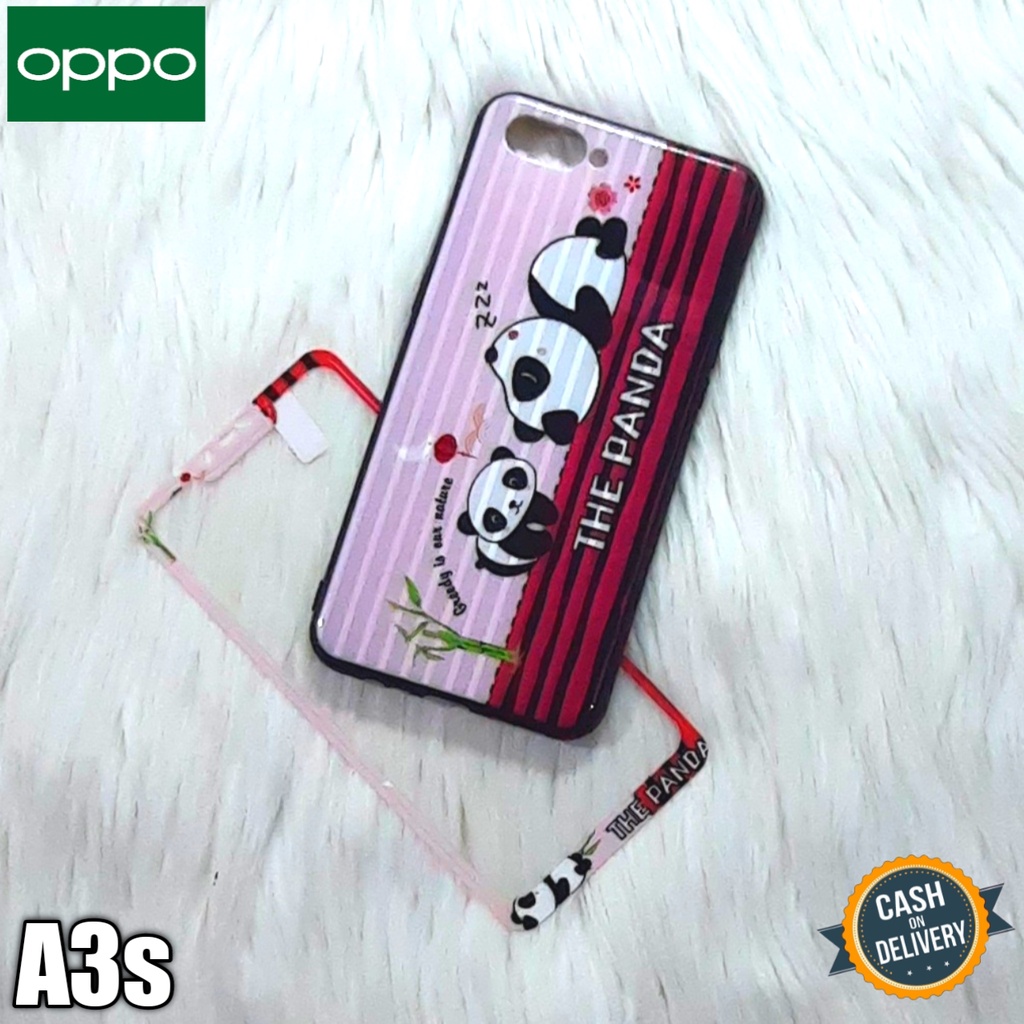 oppo A3s case 360 motif + tempered glass silikon hp softshell softcase