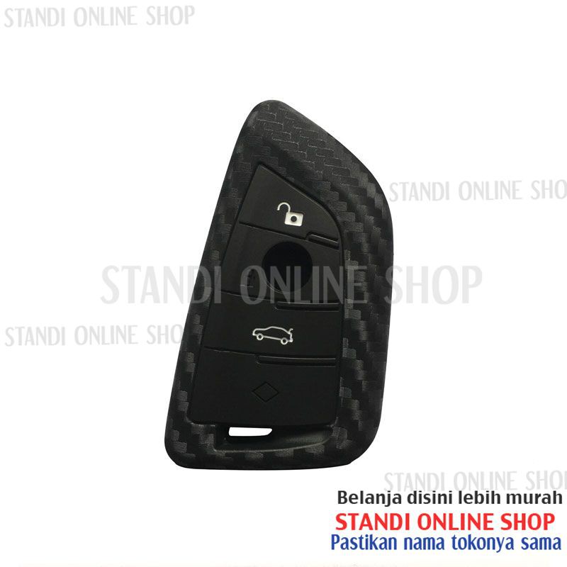 Kondom Kunci Silikon Carbon Remote Smartkey BMW X3 X5 Series