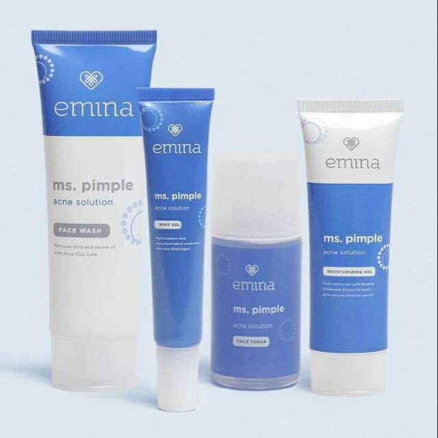 EMINA Ms Pimple Acne Solution Series | Emina Face Wash Toner Moisturizing Gel Spot Loose Powder