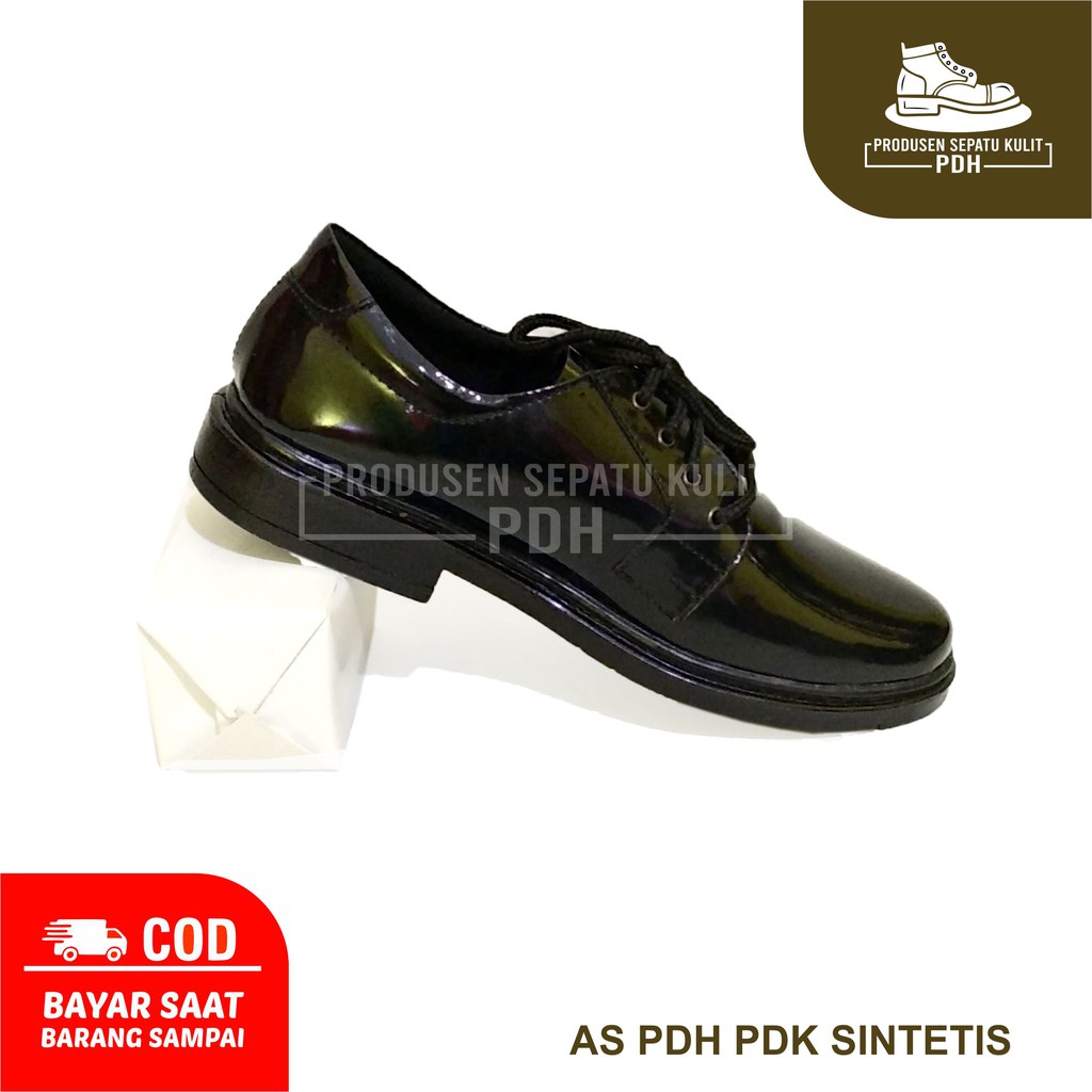 SEPATU PDH PENDEK KILAP PENDEK TALI 01 GLOSSY SEPATU KERJA KANTOR PRIA TNI POLISI POLRI SATPAM FORMAL MENGKILAP KILAT
