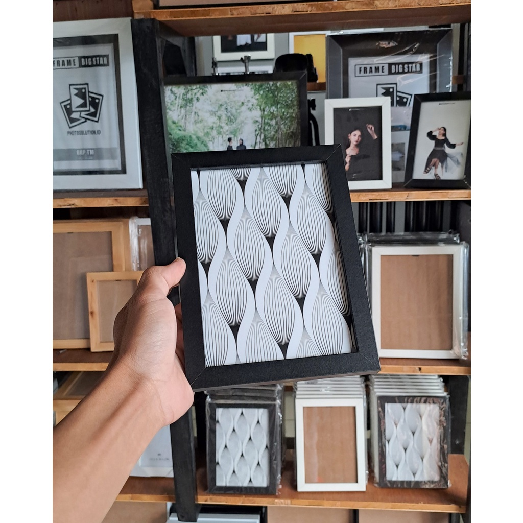 Frame Kayu ukuran 5R Pigura Bingkai Foto Minimalis