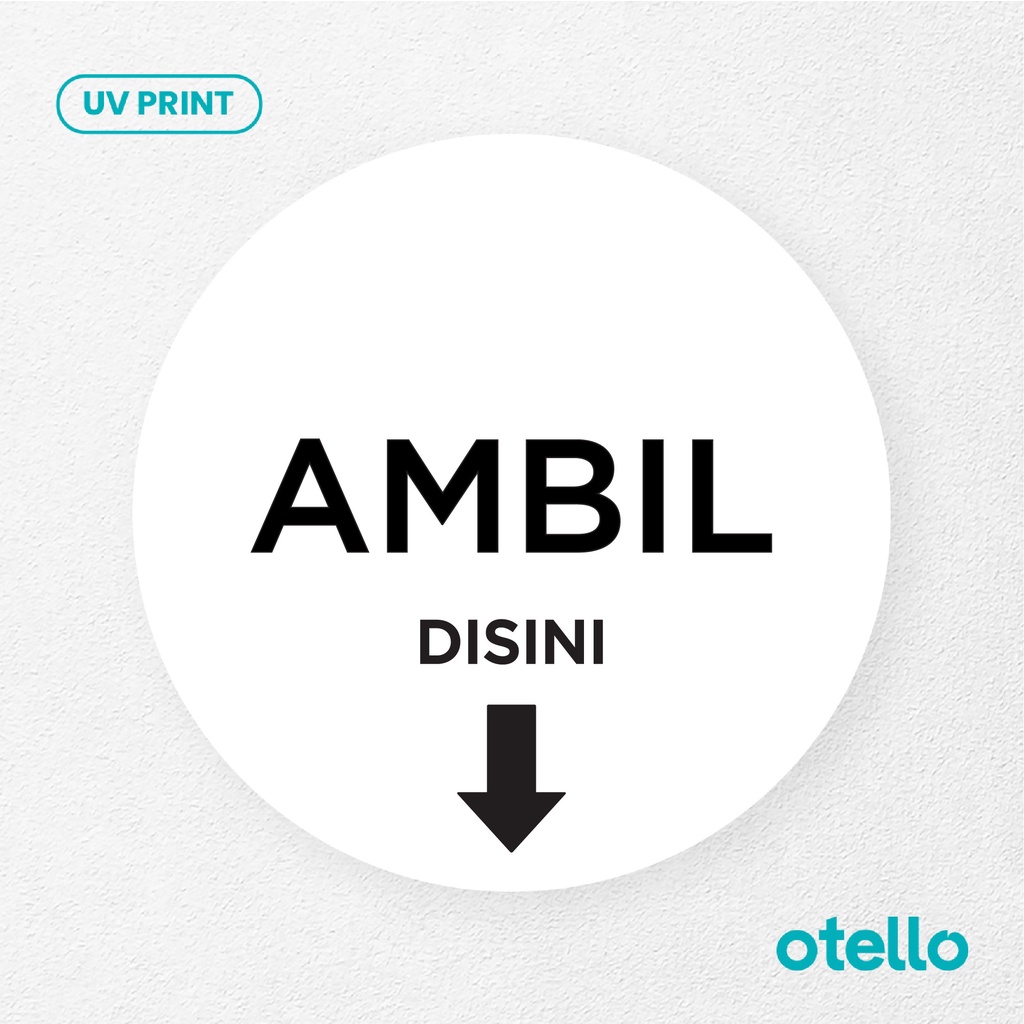 Ambil Disini Sign Board Akrilik Signage Sticker Papan Label Acrylic Restoran Wall Stiker Dinding Petunjuk Toko Restoran Cafe