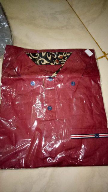Kemeja Pria Asgard Slim Fit Lengan Pendek Kombinasi Batik / Kemeja Kerja / Kemeja Formal Casual
