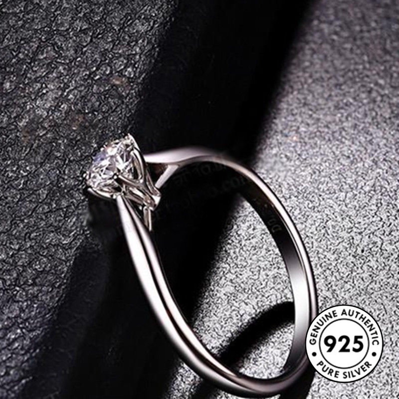 Cincin Sterling Silver 925 Model Mahkota Klasik Warna Rose Gold Untuk Wanita