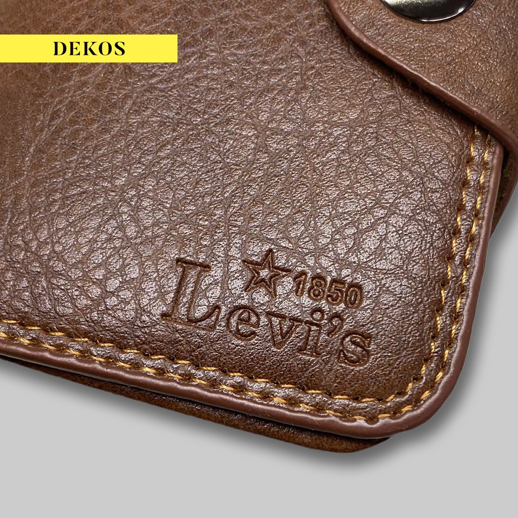 Dompet Kulit Pria Dekos - Lipat Dompet Kulit Men Fashion Leather Wallet