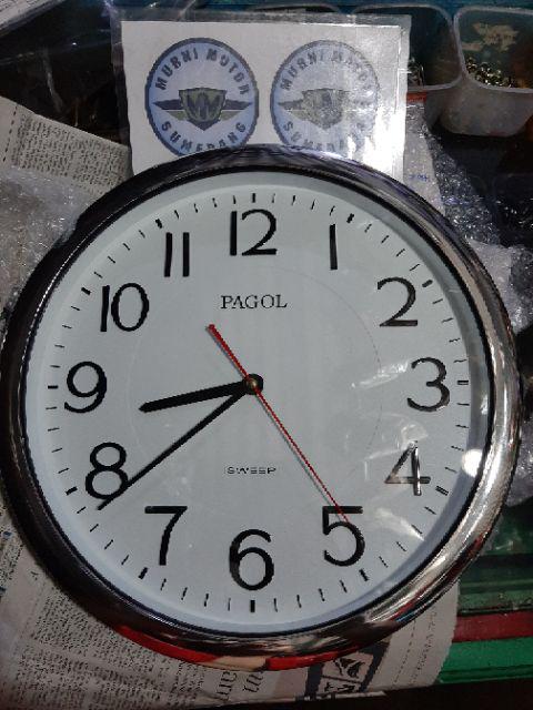 Jam Dinding Pagol Pgws36tch Chrome Murah Bagus Besar Angka Timbul Best Seller