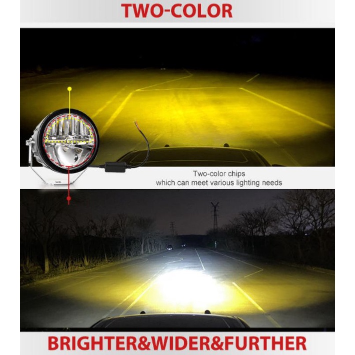 Foglamp Daymaker Hutan / Lampu Tembak Offroad / Lampu Sorot 2in One Sangat Terang rally look 3,5inch