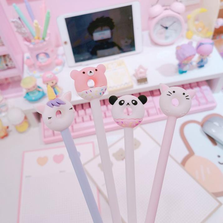 

Lagi Tren.. 1 Lusin pulpen gel motif karakter donut lucu imut / bolpen gel karakter AA46