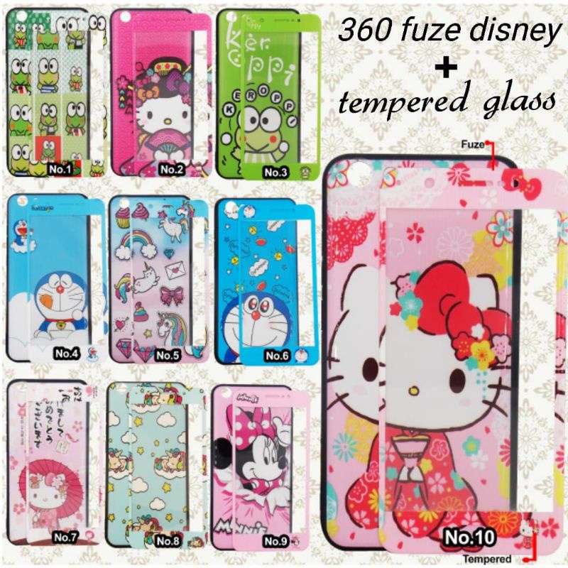 Case Fuze Disney + Tempered For Hp Oppo F7 A71 A83 Vivo V7+ V9 Y65