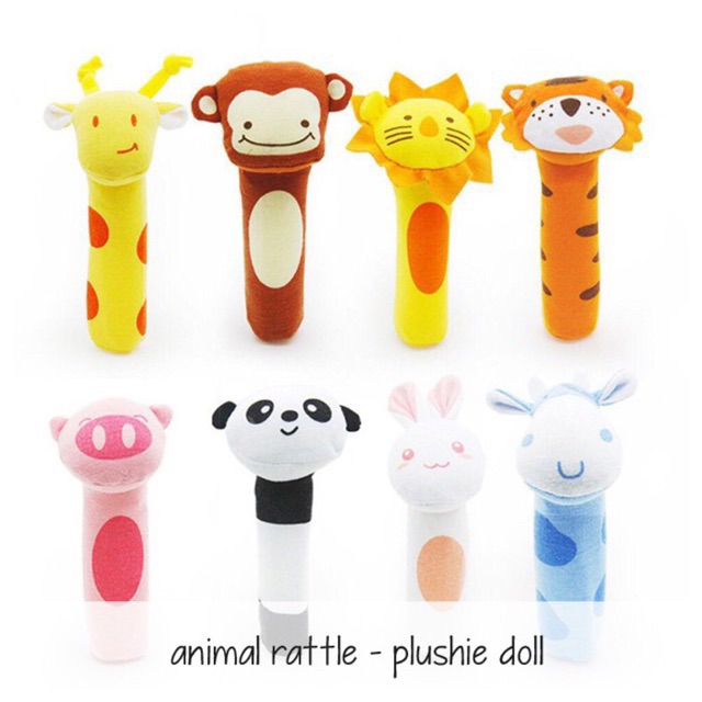 Mainan Rattle BONEKA ANIMAL PLUSHIE DOLL BUNYI bahan LEMBUT