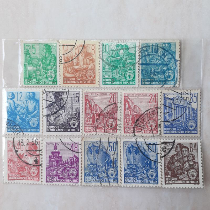 

Perangko Jerman German 5 Years Plan Tahun 1953 - 1957 set 14pcs - Perangko Luar Negeri