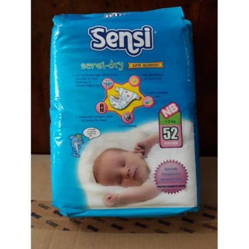 Popok Sensi New Born 52pcs / NB52 New Born Perekat