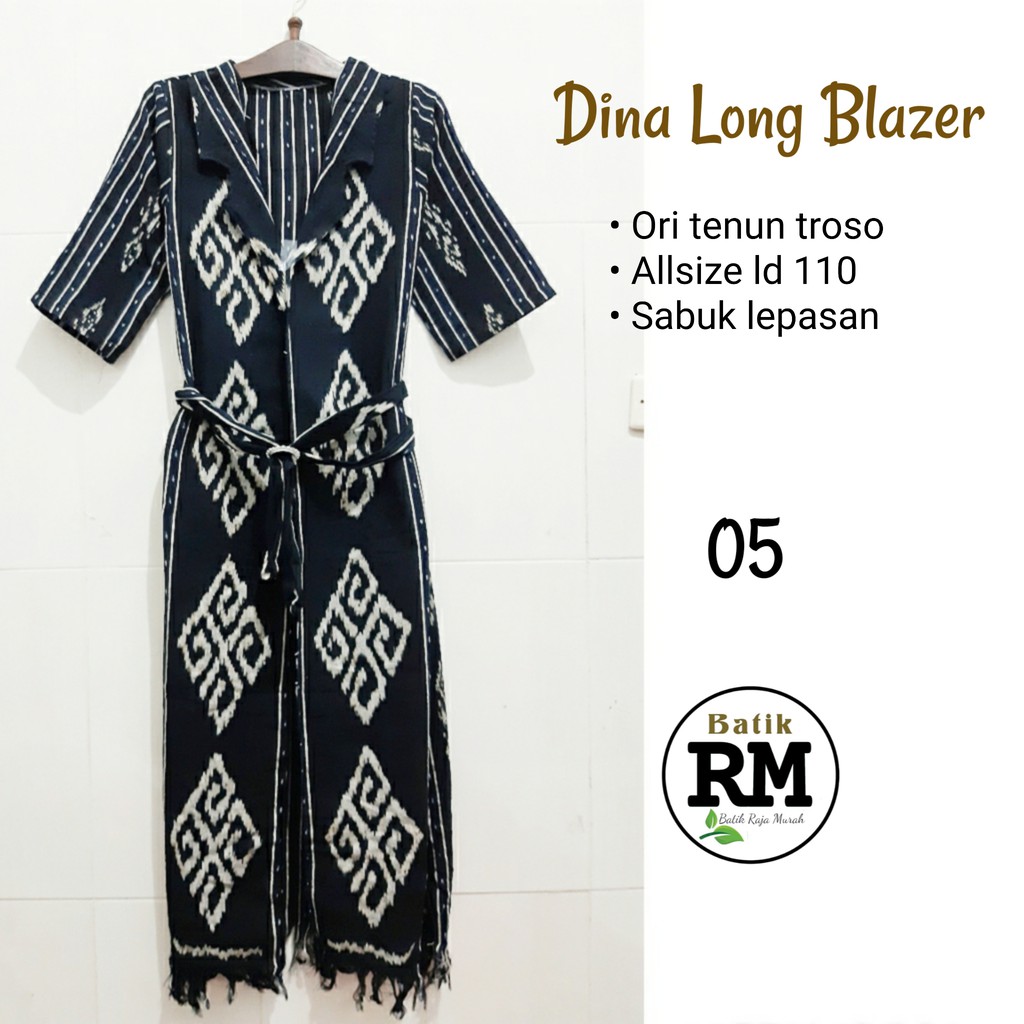 Dina long blazer ori tenun troso best