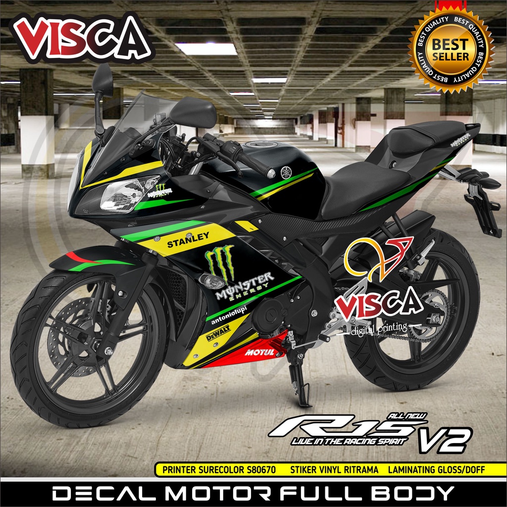 Decal R15 V2 Full Body Stiker R15 V2 Full Body Dekal R15 V2 Monster Energy2