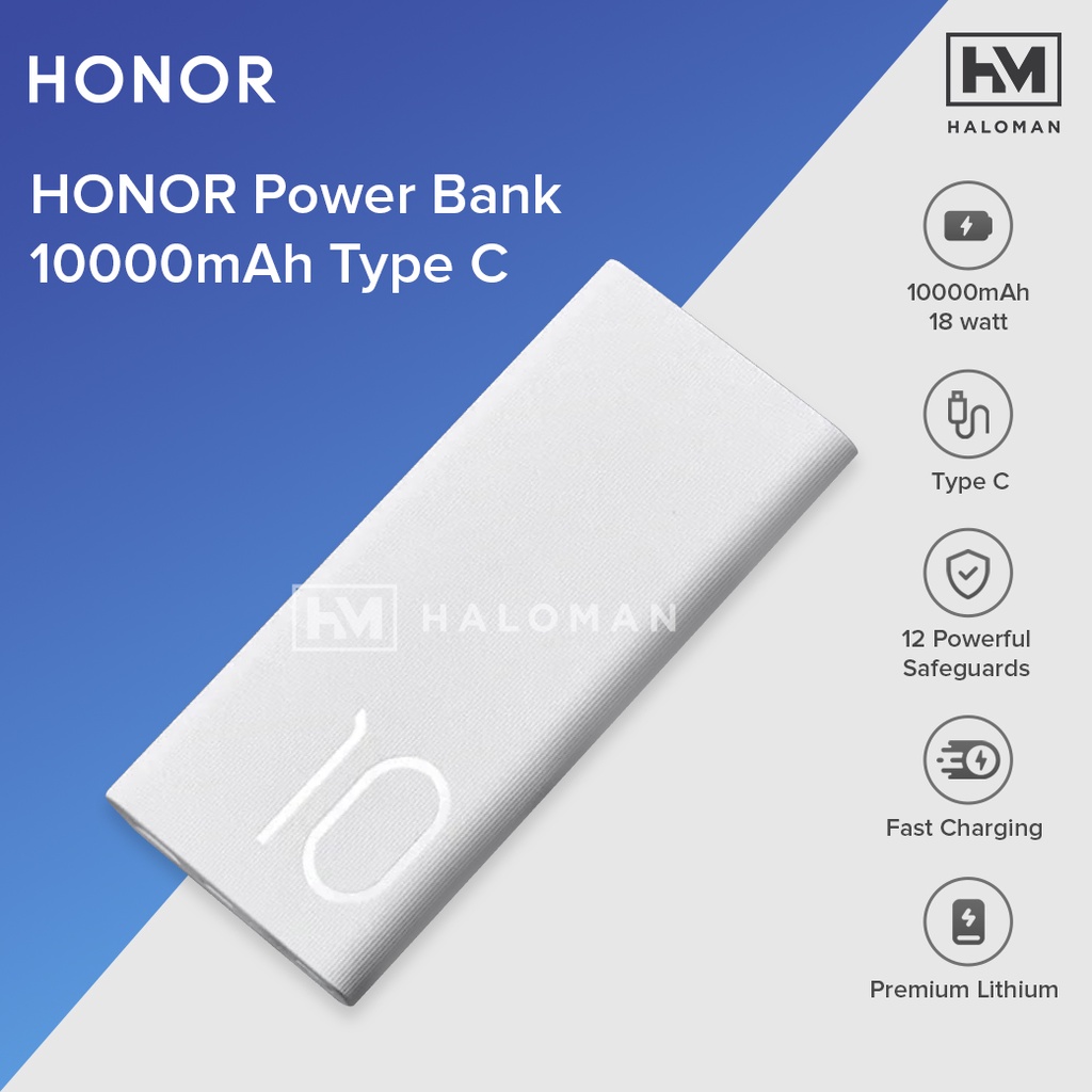 HONOR Power Bank Quick Charge 10000mAh Type C Max 18 watt