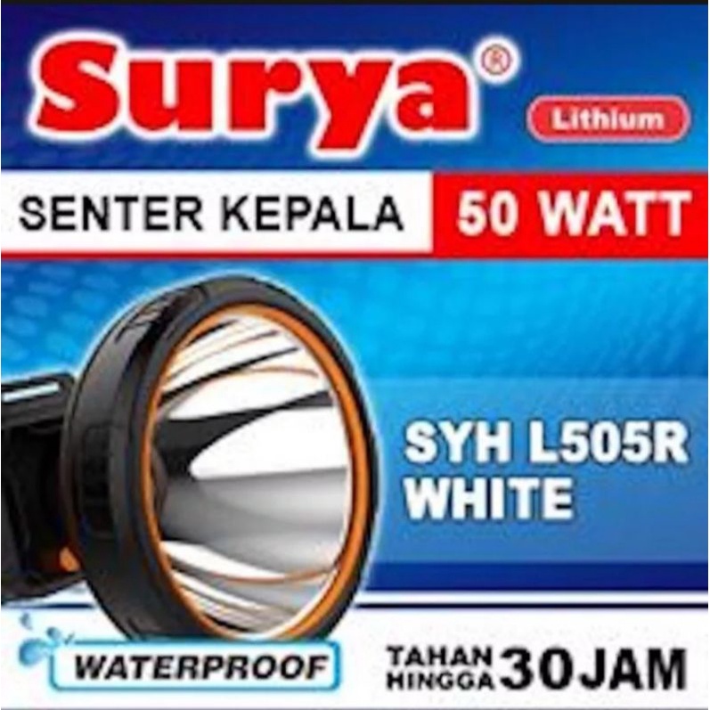 Senter kepala waterproof surya 33 watt/15 watt super terang