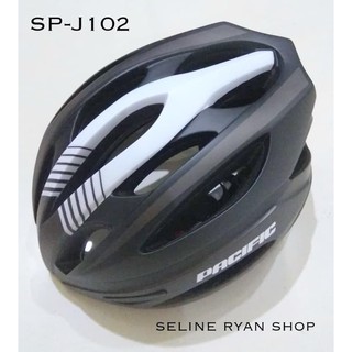 Promo Helm Sepeda  Pacific SP J102 Hitam  Kombinasi Putih  