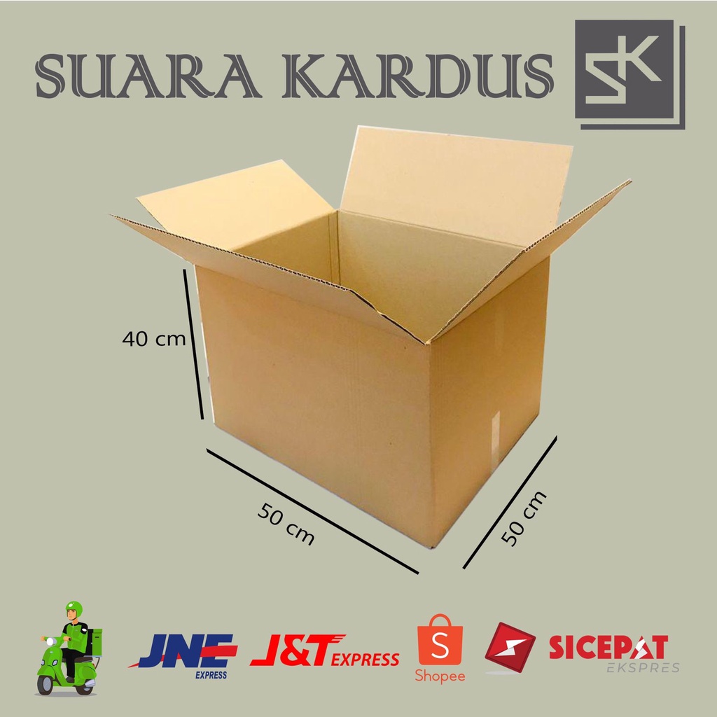 Kardus Box Polos Baru Uk 50x50x40 Cm