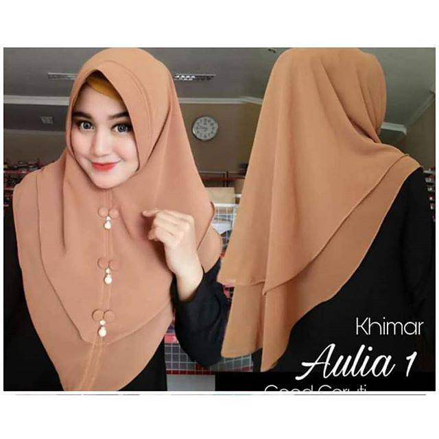 Khimar 2layer Button Kancing