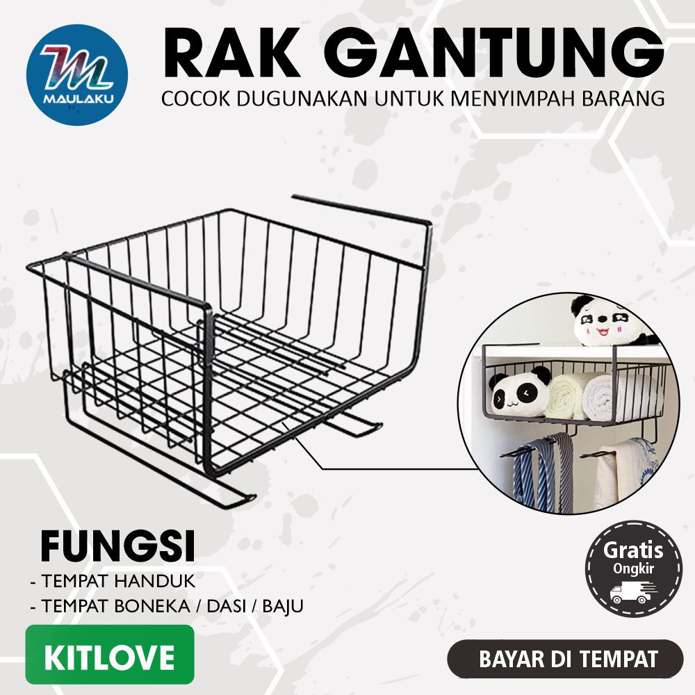 Rak Gantung Serbaguna Tempat Penyimpanan Baju Boneka Handuk