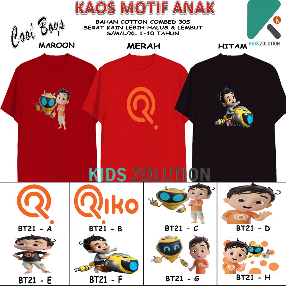 Kaos Anak Riko The Series / Kaos Riko The Series Anak / Kaos Anak Islami / Kaos Islami Anak