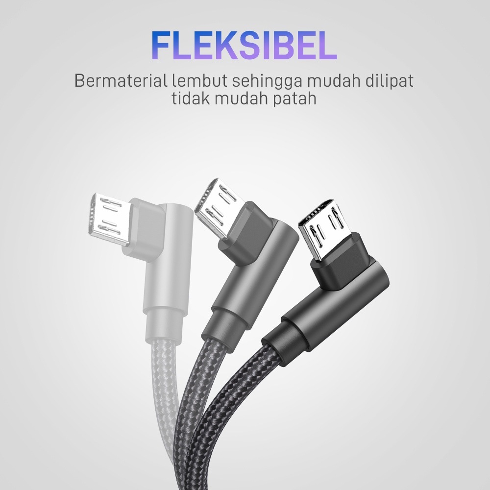 GM-6 Kabel Data VEGER Cable Micro USB 3.0 Quick Charge QC Fast 1 meter