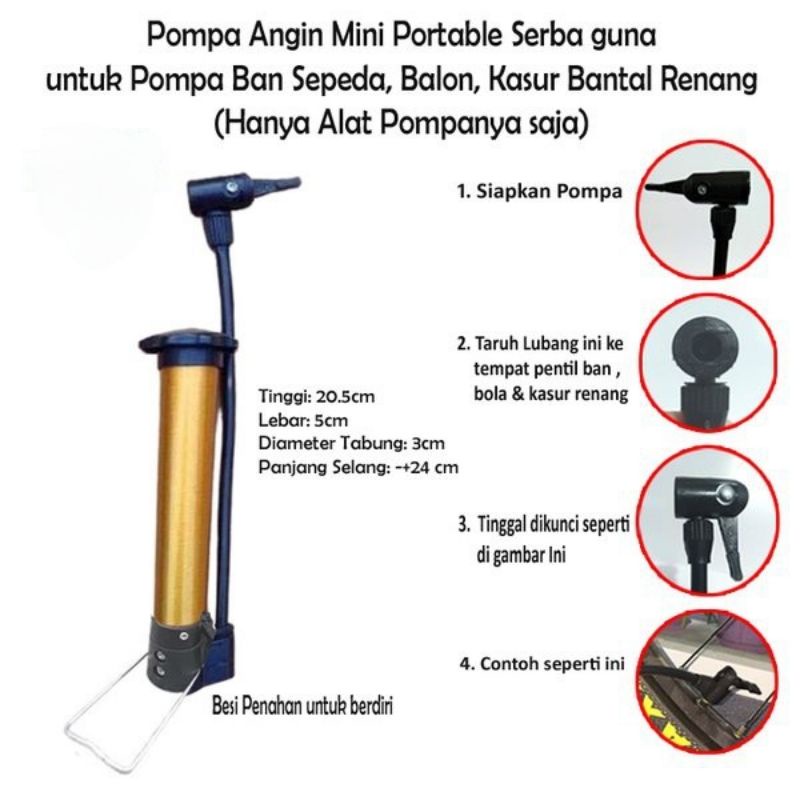 Pompa Angin Mini Pompa Angin Ban Sepeda Pompa Sepeda Portable