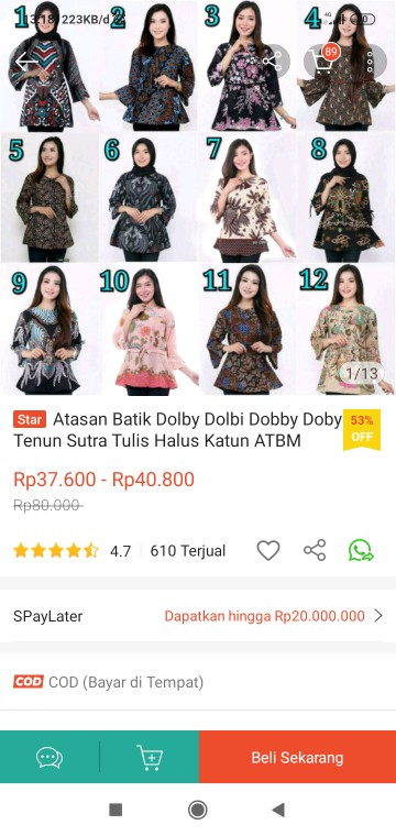 Atasan Batik Dolby Dolbi Dobby Doby Tenun Sutra Tulis Halus Katun Atbm Baron ,sarombit Atasan