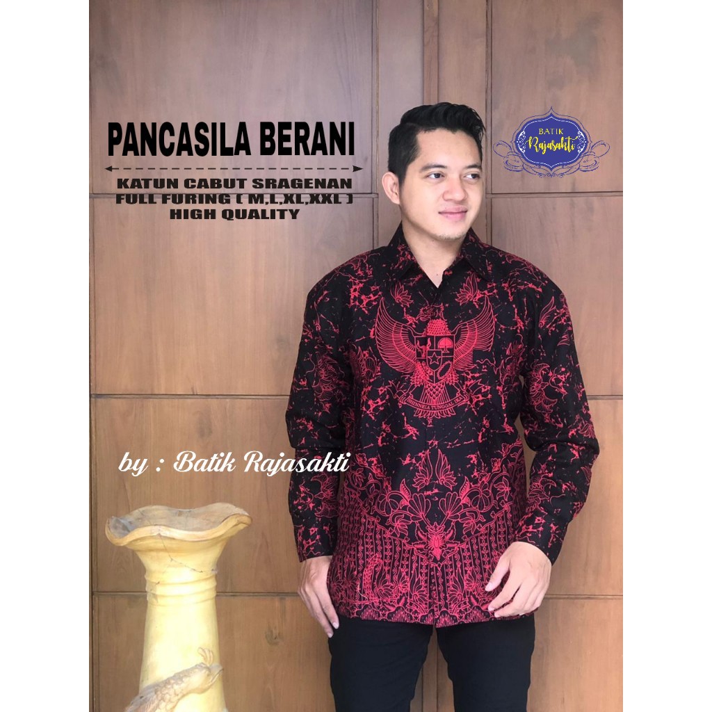 PANCASILA BERANI RAJASAKTI KEMEJA BATIK SOLO PRIA LENGAN PANJANG LAPIS FURING ATASAN BATIK PREMIUM MODERN KATUN HALUS DIAMOND DIAMOND HITAM DIAMOND PUTIH DIRGAHAYU DRAGON DRAGON KEEMASAN DZAKIANDRA ELANG MEWAH ELANG SOGAN FABIANDI FAEYZA PANJANG FARZANI