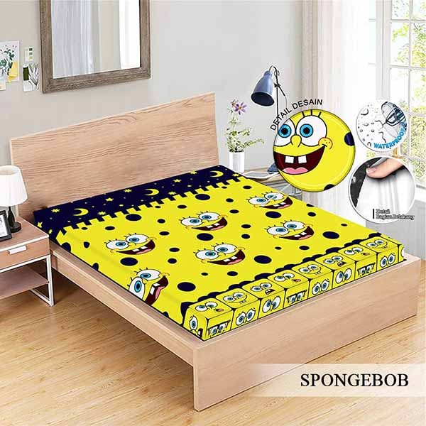 Sprei WATERPROOF MONALISA ukuran 180x200 T20cm - Anti ompol