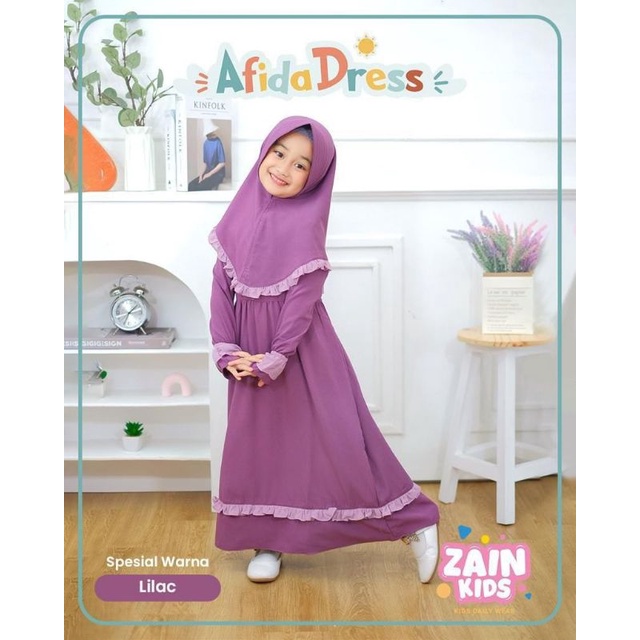 COD Afida Dress set by Zains daily/ gamis kids