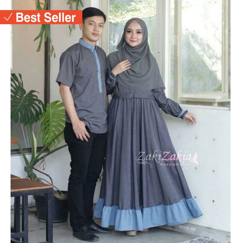 Jumbo Gamis Wanita Syari Murah Halus tebal / ZAKIA COUPLE / SARIMBIT / PASANGAN / SERAGAMAN