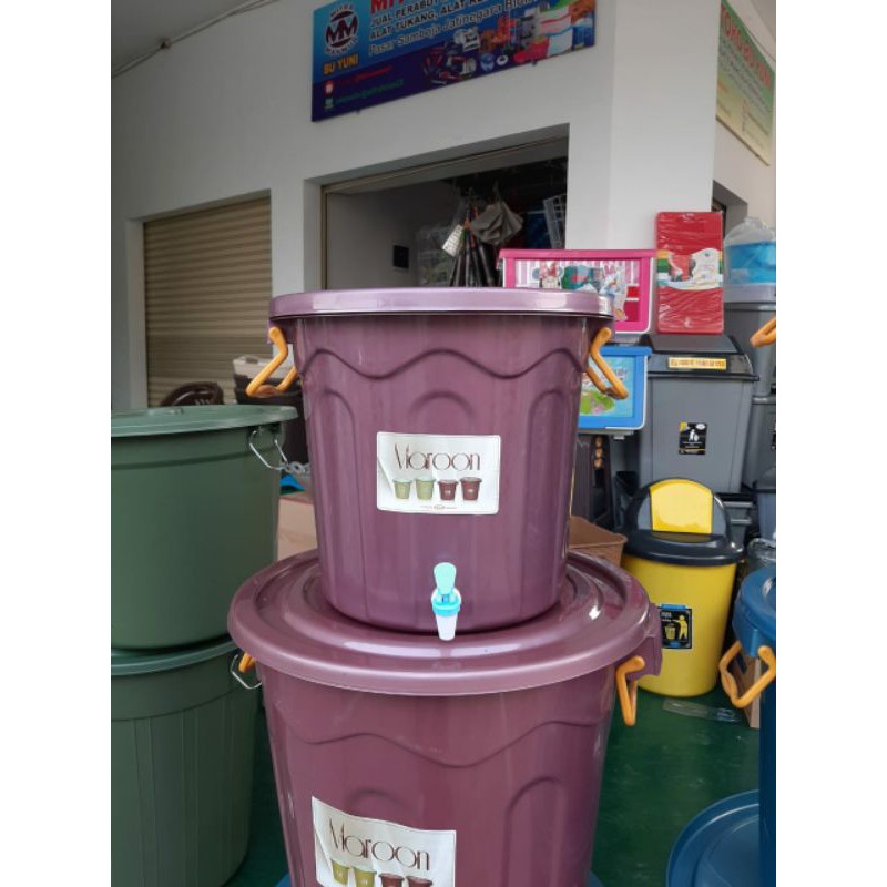 EMBER PLASTIK MAROON EMBER KRAN  30-40-50-60-80-100 LITER