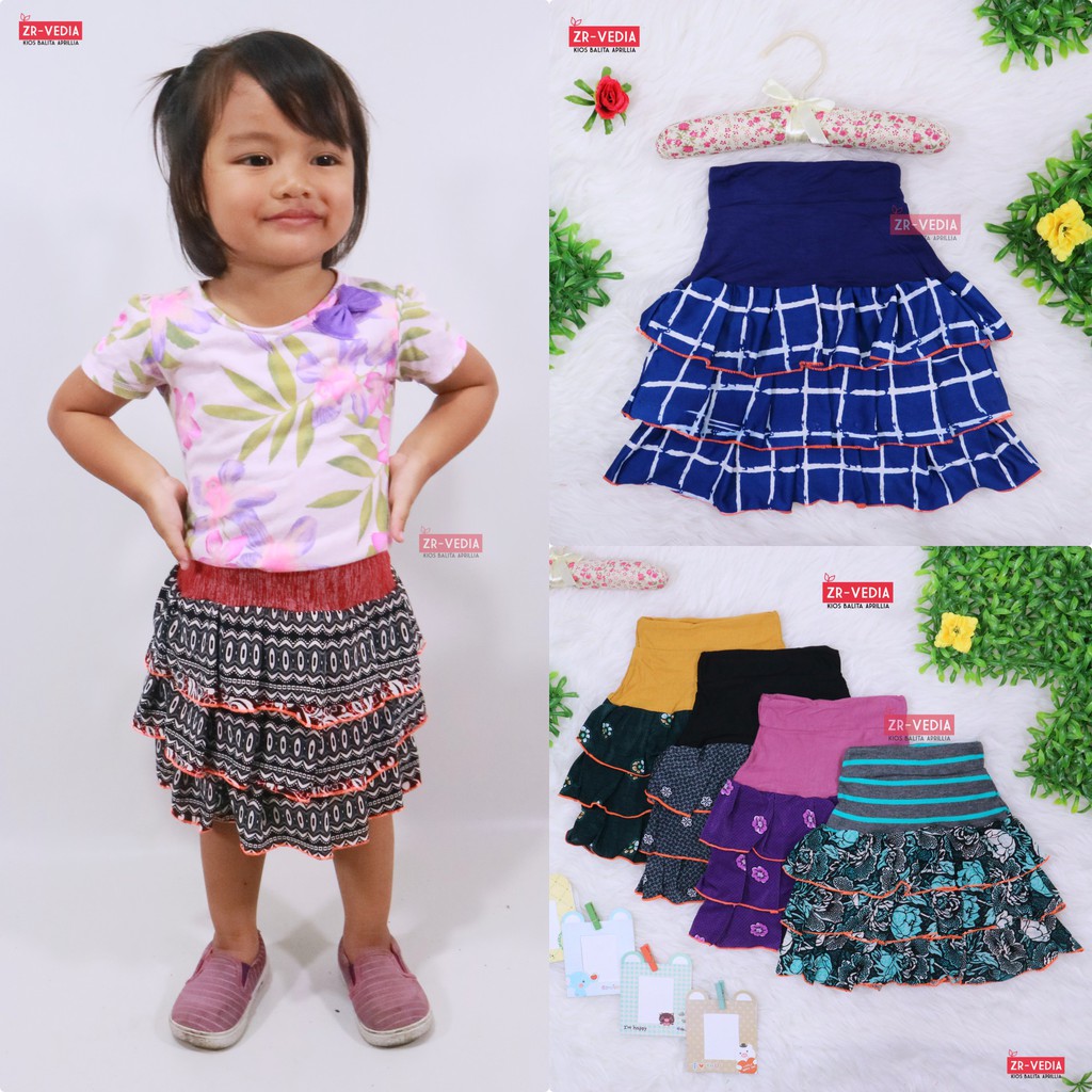 Sasha Skirt uk 1-2 Tahun / Rok Anak Perempuan Murah Skirt Pendek Polos Kaos Lucu Grosir Pakaian Adem