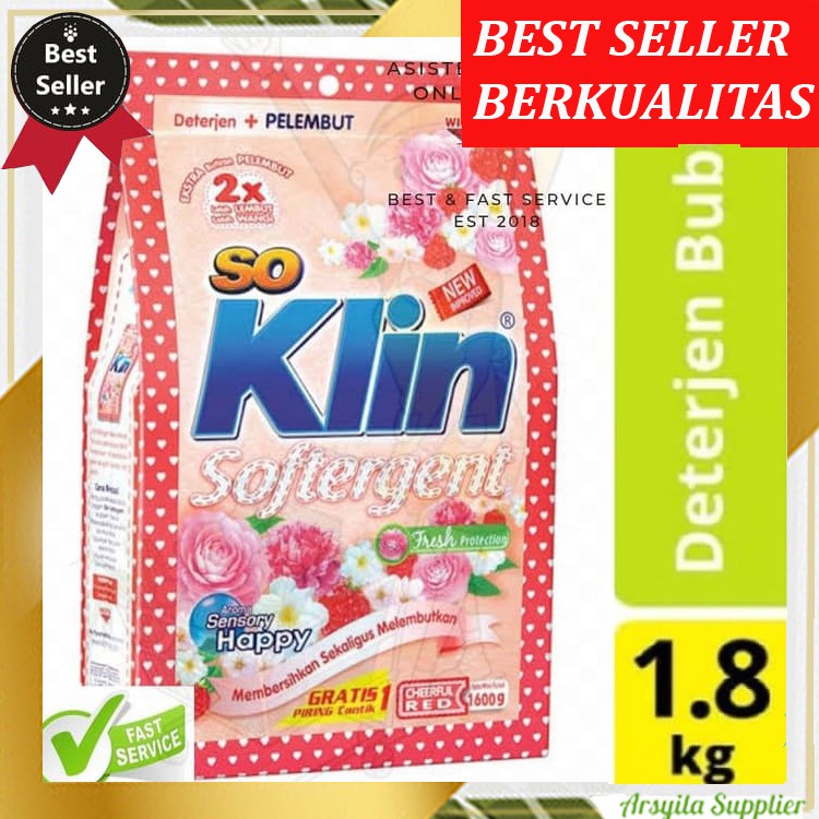 

So Klin Bubuk Softergent Cheerful Red 1,8 Kg SoKlin Deterjen 1800 g