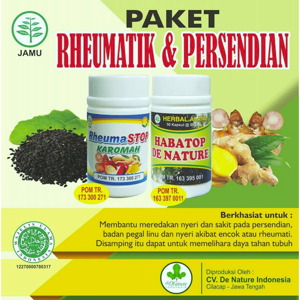 Obat Rematik AMPUH Rheumastop Habatop De Nature ASLI