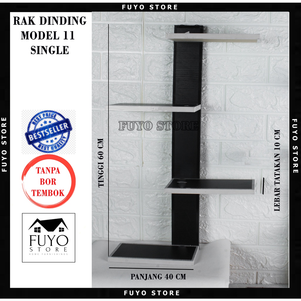 FYSRM11HP- RAK DINDING MODEL 11HP SINGLE / RAK BUNGA / RAK CUPANG / RAK MULTIFUNGSI / RAK MAKE UP