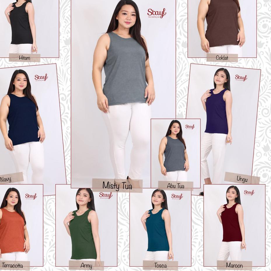 Ready Stock UCanSee BigSize XXL & AllSize Wanita 20 Warna Singlet Basic Kaos You Can See Jumbo STAY
