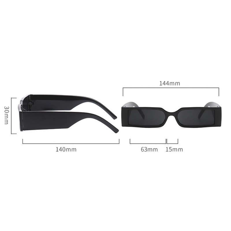 [Wanita &amp; Pria Fashion Hip Hop Rectangle Sunglasses] [Perlindungan UV Vintage Klasik Kacamata Matahari Untuk Mengemudi, Perjalanan, Memancing Dll..]