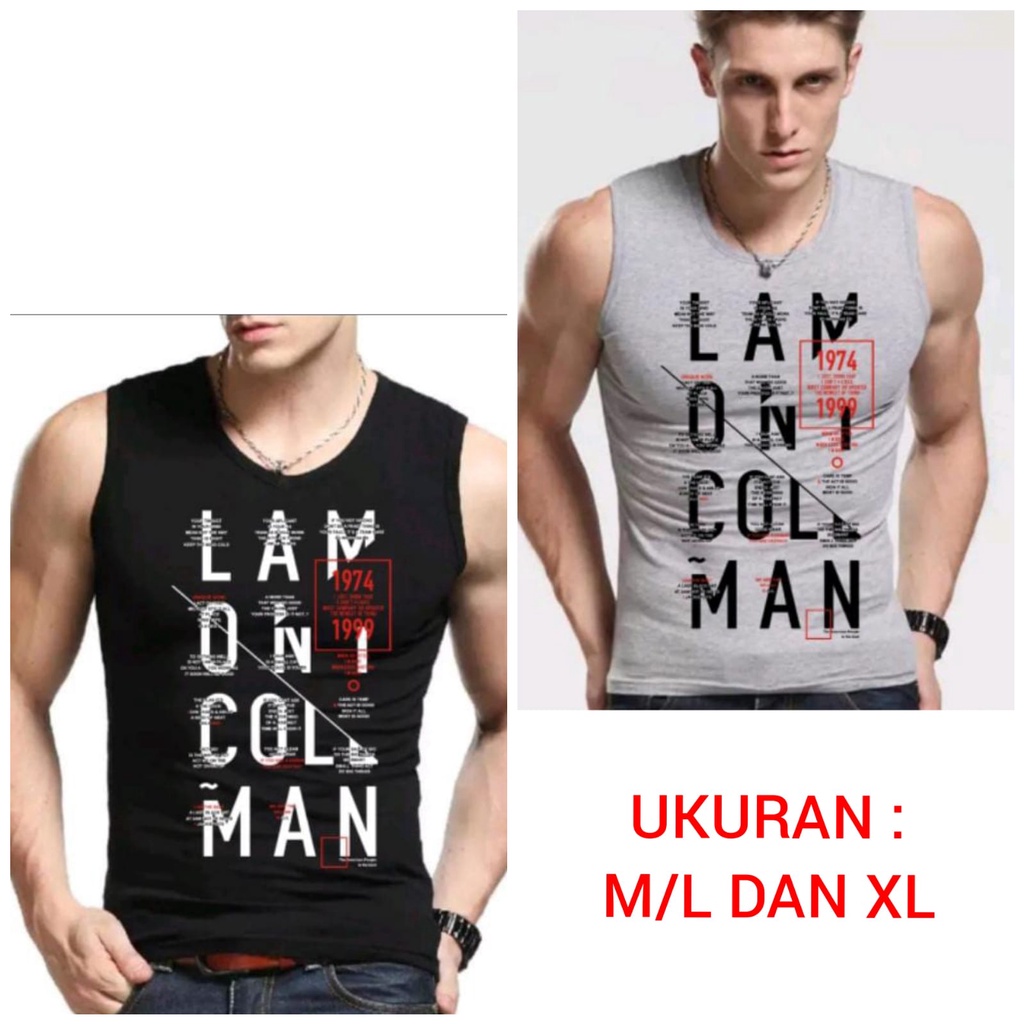 ALIPIO FASHION - SINGLET PE MOTIF COOL MAN / kaos cowok / kaos singlet / kaos dalem singlet cowok