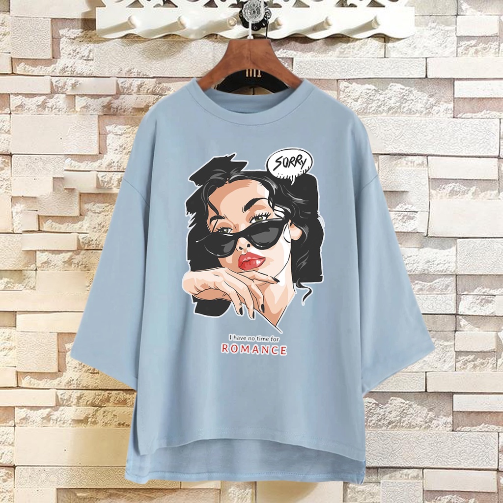 PUFFY_ID kaos tunik wanita oversize ROMANCE tshirt bigsize cewek premium